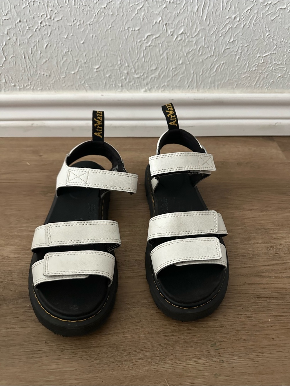 Women's Dr Martens White leather strap sandals